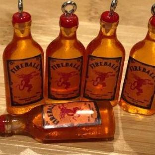 5 Pcs Fireball Whiskey Bottles L Resin Charms With..